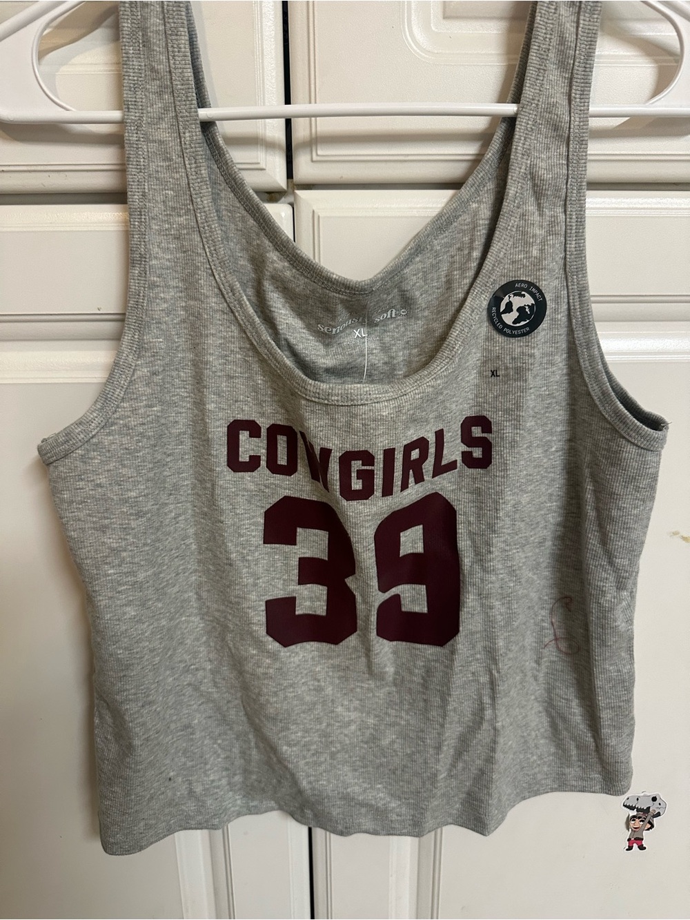 Aeropostale Gray 'Seriously Soft' XL Ribbed Tank with Maroon Accent